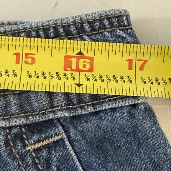 Lucky Brand Patch Pocket Wide Leg Jeans Pull On Size L (12-14) Blue Boho Chic - Picture 10 of 13